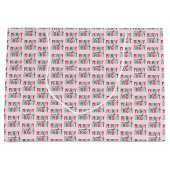 Vrolijk en helder kerstfeest groot cadeauzakje (Voorkant)