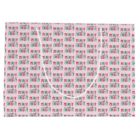 Vrolijk en helder kerstfeest groot cadeauzakje (Achterkant)