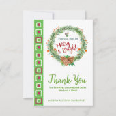 Vrolijk en helder kerstfeest Hartelijk dank Bedankkaart (Voorkant)