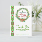 Vrolijk en helder kerstfeest Hartelijk dank Bedankkaart (Staand voorkant)