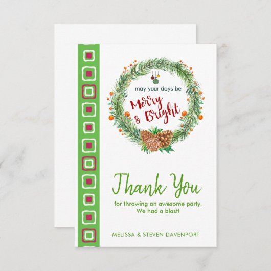 Vrolijk en helder kerstfeest Hartelijk dank Bedankkaart (Voorkant / Achterkant)