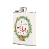 Vrolijk en helder kerstfeest heupfles (Links)