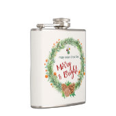 Vrolijk en helder kerstfeest heupfles (Rechts)