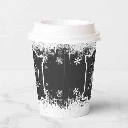 Vrolijk en helder kerstfeest ID591 Papieren Bekers (Rechts)