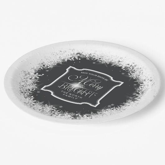 Vrolijk en helder kerstfeest ID591 Papieren Bordje (Gekanteld)