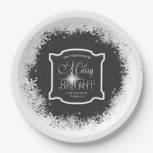 Vrolijk en helder kerstfeest ID591 Papieren Bordje (Voorkant)