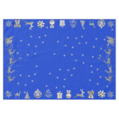 Vrolijk en helder kerstfeest in zilver en blauw | tafelkleed (Voorkant (Horizontaal))