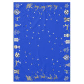 Vrolijk en helder kerstfeest in zilver en blauw | tafelkleed (Voorkant)