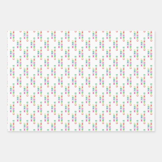Vrolijk en helder kerstfeest inpakpapier vel (Voorkant)