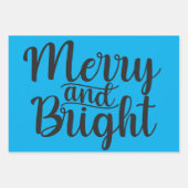 Vrolijk en helder kerstfeest inpakpapier vel (Voorkant 2)