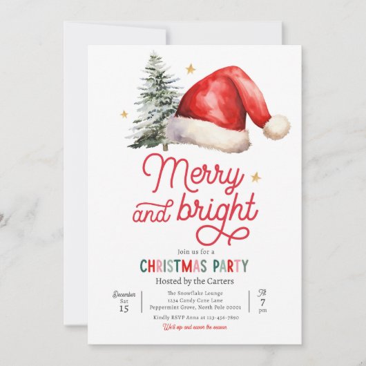 Vrolijk en helder kerstfeest kaart (Voorkant)