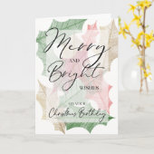 Vrolijk en helder kerstfeest kaart (Gele Bloem)