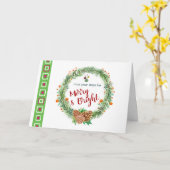 Vrolijk en helder kerstfeest kaart (Gele Bloem)