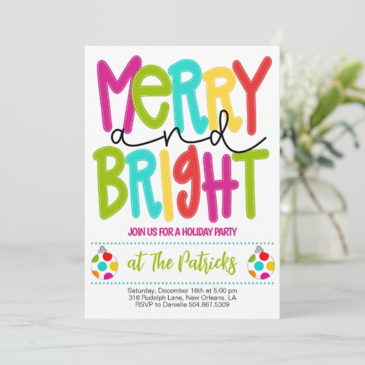 Vrolijk en helder kerstfeest kaart (Staand voorkant)