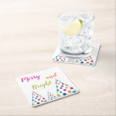 Vrolijk en helder kerstfeest kartonnen onderzetters (Insitu)