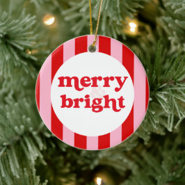 Vrolijk en helder kerstfeest keramisch ornament