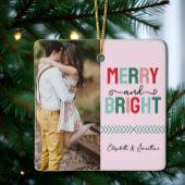 Vrolijk en helder kerstfeest keramisch ornament