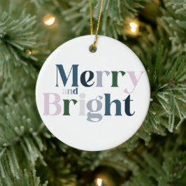 Vrolijk en helder kerstfeest keramisch ornament