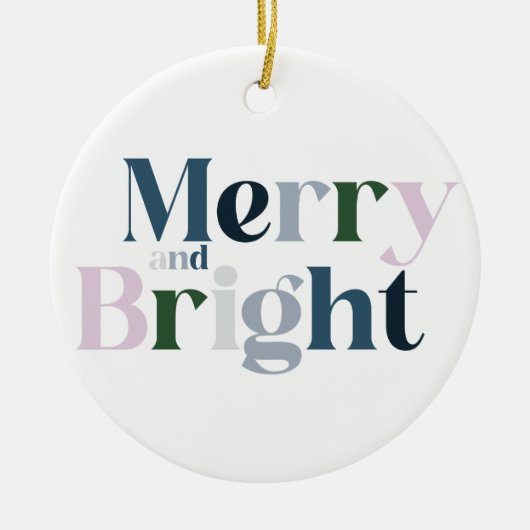 Vrolijk en helder kerstfeest keramisch ornament (Voorkant)