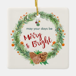 Vrolijk en helder kerstfeest keramisch ornament