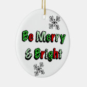 Vrolijk en helder kerstfeest keramisch ornament (Rechts)