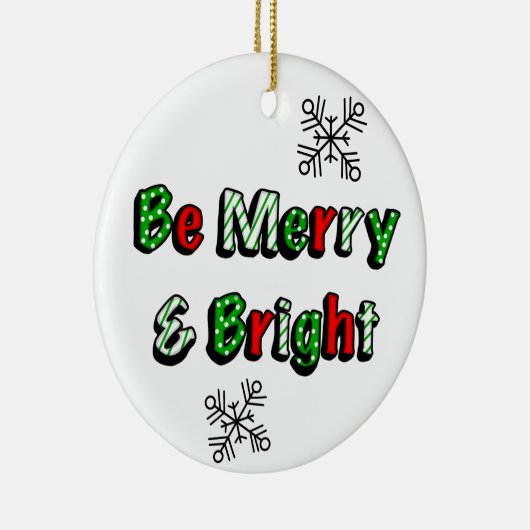 Vrolijk en helder kerstfeest keramisch ornament (Rechts)