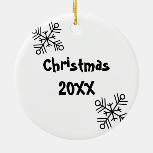 Vrolijk en helder kerstfeest keramisch ornament (Achterkant)