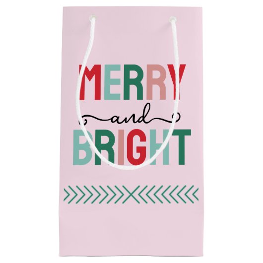 Vrolijk en helder kerstfeest klein cadeauzakje (Voorkant)