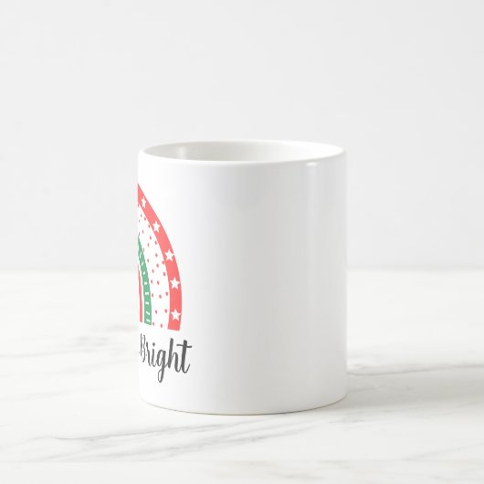 Vrolijk en helder kerstfeest koffiemok (Center)