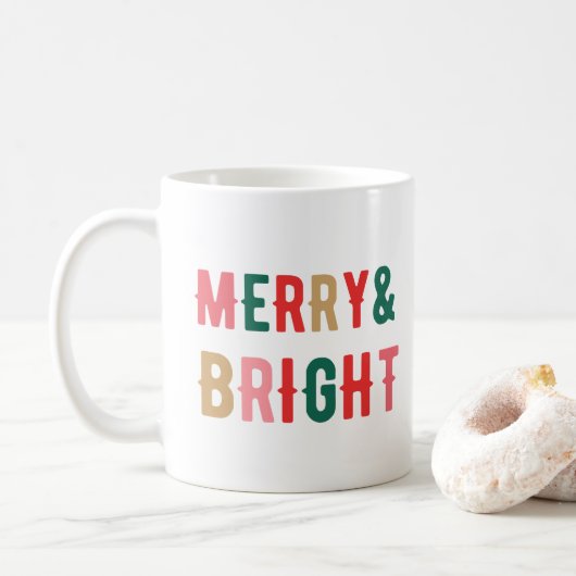 Vrolijk en helder kerstfeest koffiemok (Met donut)