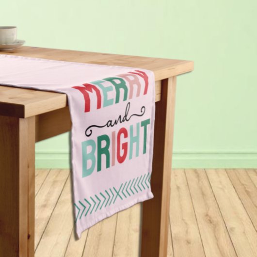 Vrolijk en helder kerstfeest korte tafelloper