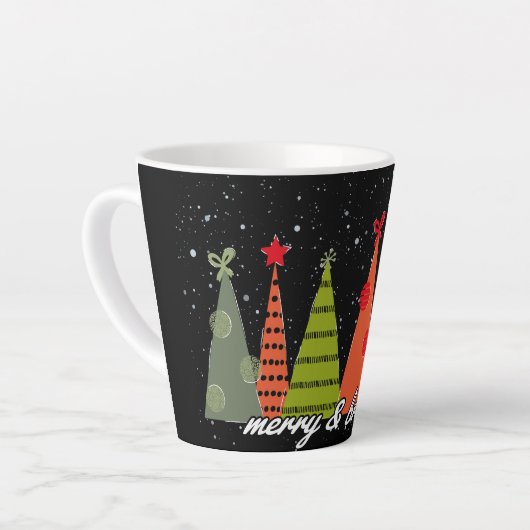 Vrolijk en helder kerstfeest latte mok (Linkerhoek)