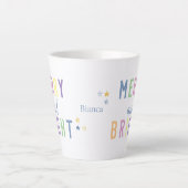 Vrolijk en helder kerstfeest latte mok (Voorkant)