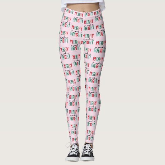 Vrolijk en helder kerstfeest leggings (Voorkant)