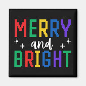 Vrolijk en helder kerstfeest magneet (Voorkant)