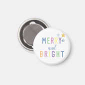 Vrolijk en helder kerstfeest magneet (Voorkant / Achterkant)
