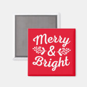 Vrolijk en helder kerstfeest magneet (Voorkant / Achterkant)