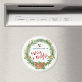 Vrolijk en helder kerstfeest magneet (Insitu (Vaatwasser))