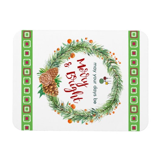 Vrolijk en helder kerstfeest magneet (Horizontaal)