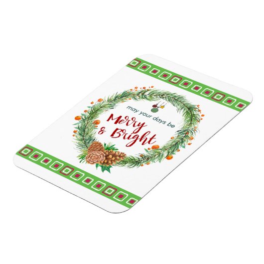 Vrolijk en helder kerstfeest magneet (Linkerzijde)