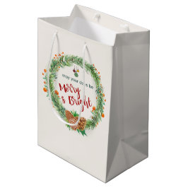 Vrolijk en helder kerstfeest medium cadeauzakje
