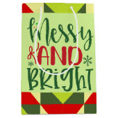 Vrolijk en helder kerstfeest medium cadeauzakje (Voorkant)