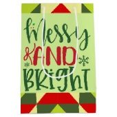 Vrolijk en helder kerstfeest medium cadeauzakje (Achterkant)