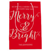 Vrolijk en helder kerstfeest medium cadeauzakje (Voorkant)