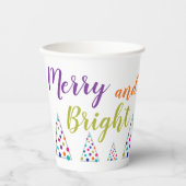 Vrolijk en helder kerstfeest papieren bekers (Voorkant)