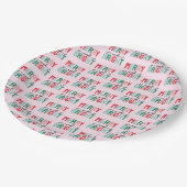 Vrolijk en helder kerstfeest papieren bordje (Gekanteld)