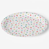 Vrolijk en helder kerstfeest papieren bordje (Gekanteld)