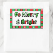 Vrolijk en helder kerstfeest rechthoekige sticker (Tas)