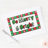 Vrolijk en helder kerstfeest rechthoekige sticker (Envelop)
