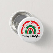Vrolijk en helder kerstfeest ronde button 3,2 cm (Voorkant /achterkant)